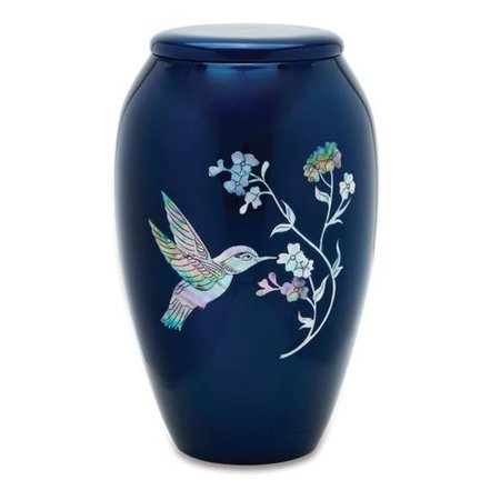 URNSDIRECT2U Urnsdirect2u 7713-10 Hummingbird Adult Cremation Urn; Blue 7713-10